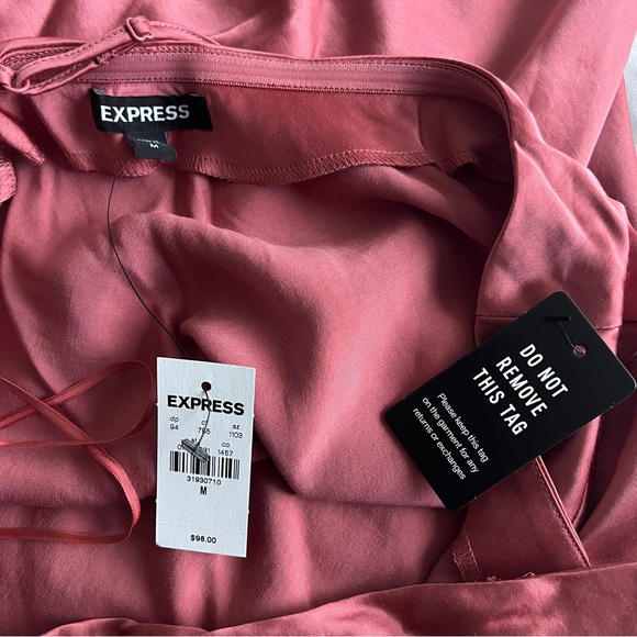 Express Satin Cross Back One Shoulder Slip Dress - Picture 2 of 2